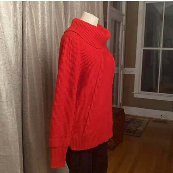 Calvin Klein Ladies Red Cable Knit Sweater Size L NEW WITH TAG! - Picture 9 of 9